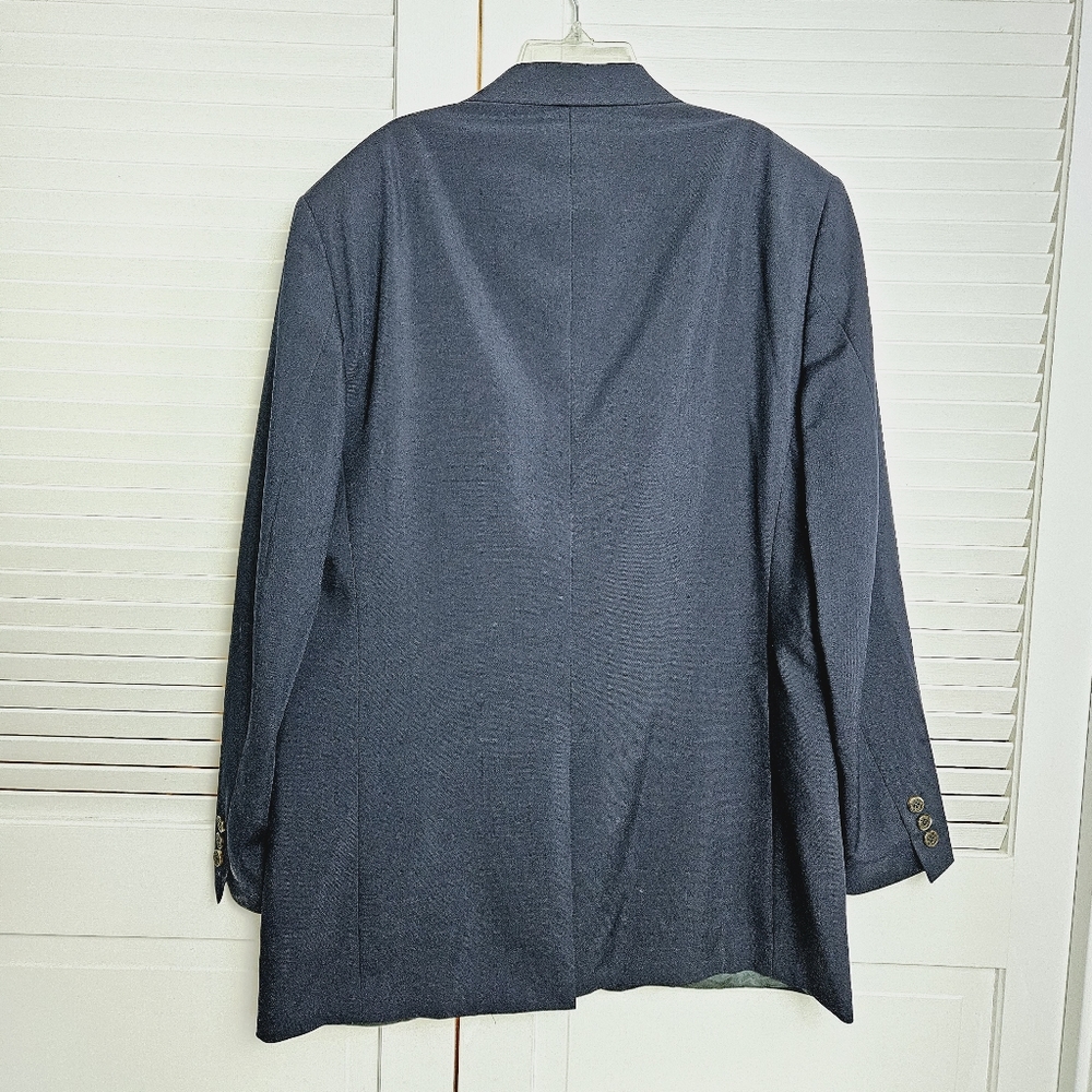 TravelSmith Men's Navy Blue Wool Blend Blazer Size 42L - Picture 6 of 16